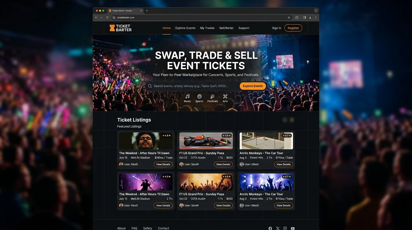 Ticket Barter - Marketplace & Exchange Platform Web Application